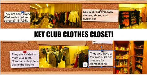 RHS has a clothes closet sponsored by Key Club. The Closet is staffed by club members and overseen by the club advisor, Mrs. Jackson. Stop by and check it out!