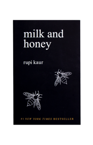 Cover art for the poetry book, “Milk and Honey.” A placard containing this image was displayed above the poetry section in the RHS library before a social media campaign called for both the sign and the book to be removed.