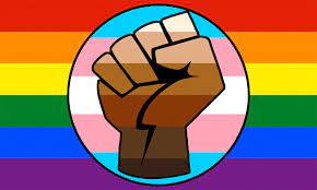 Flag of gay and trans pride in solidarity with Black Lives Matter by Emercado2020.