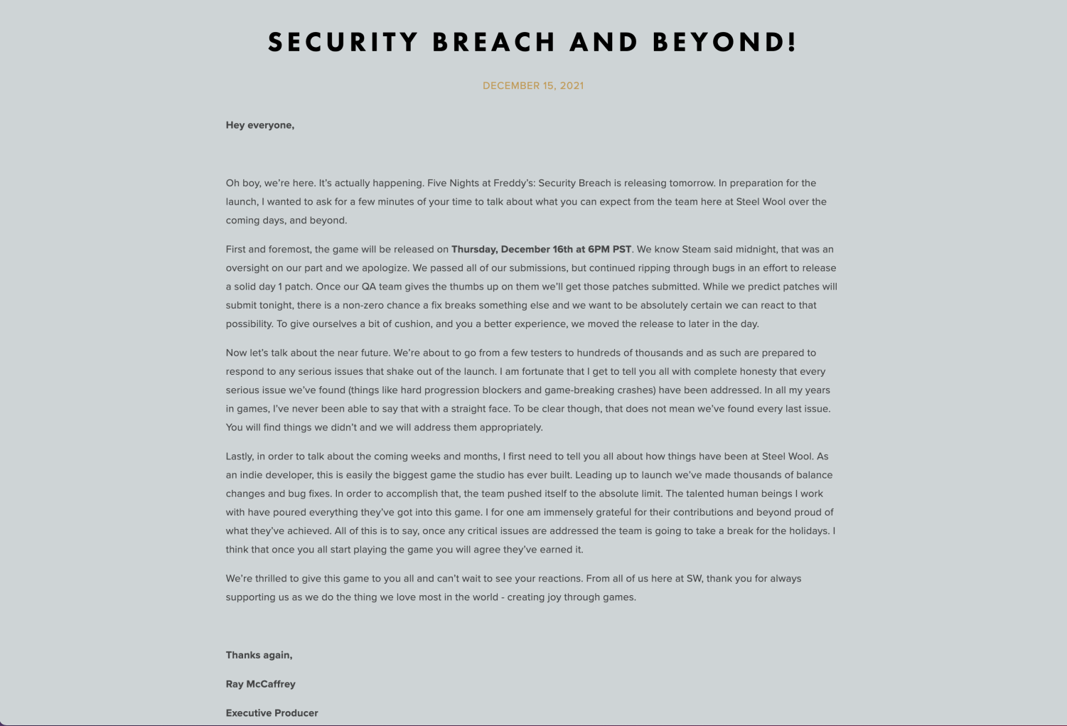What in the Fazbear is Security Breach?! – Orange R